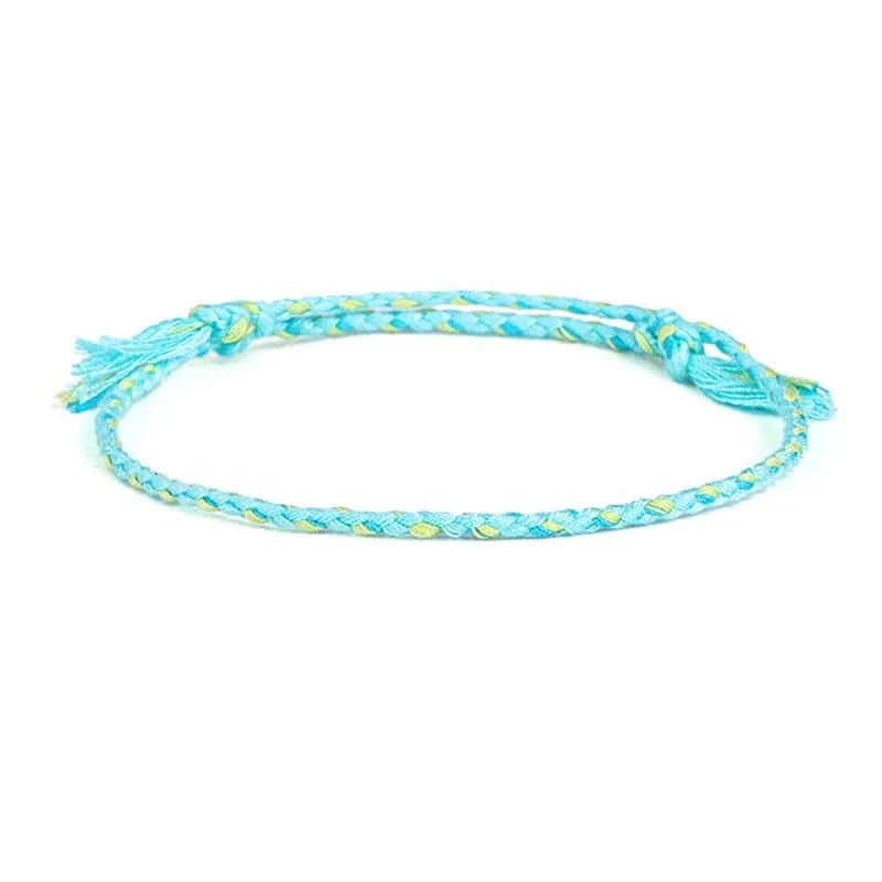 New Canonical Ping An Buckle Four Strand Color Bracelet Simple Handmade Woven Bracelets Women's Adjustable Rope Bracelet