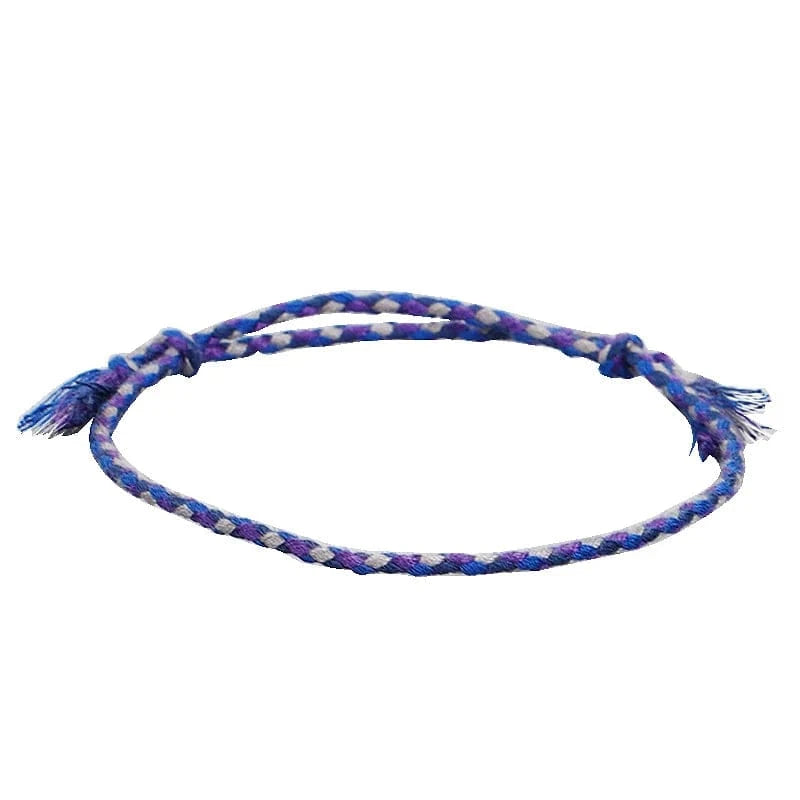 New Canonical Ping An Buckle Four Strand Color Bracelet Simple Handmade Woven Bracelets Women's Adjustable Rope Bracelet