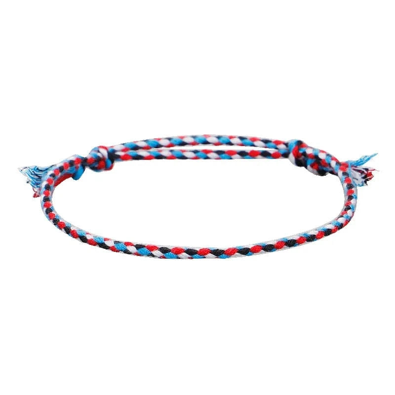 New Canonical Ping An Buckle Four Strand Color Bracelet Simple Handmade Woven Bracelets Women's Adjustable Rope Bracelet