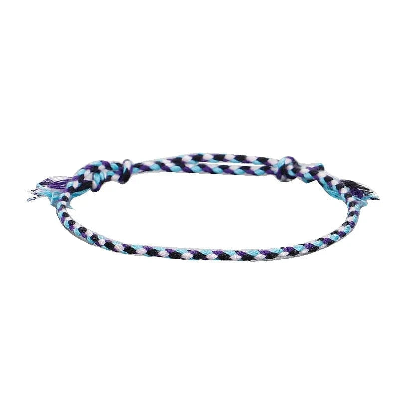 New Canonical Ping An Buckle Four Strand Color Bracelet Simple Handmade Woven Bracelets Women's Adjustable Rope Bracelet