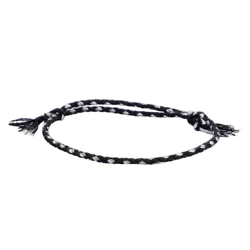 New Canonical Ping An Buckle Four Strand Color Bracelet Simple Handmade Woven Bracelets Women's Adjustable Rope Bracelet