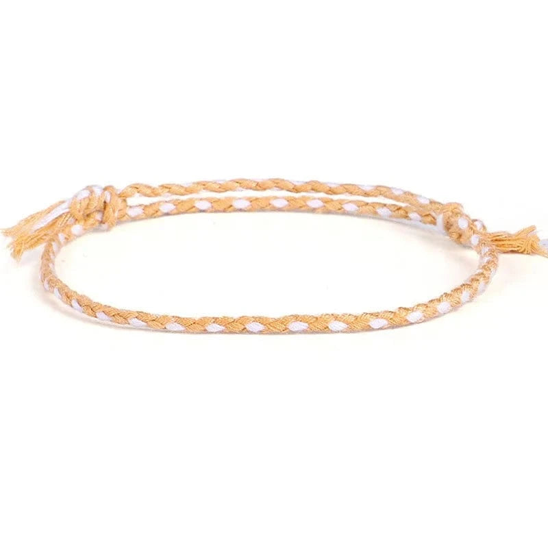 New Canonical Ping An Buckle Four Strand Color Bracelet Simple Handmade Woven Bracelets Women's Adjustable Rope Bracelet