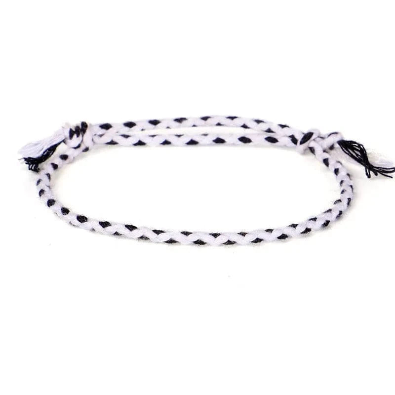 New Canonical Ping An Buckle Four Strand Color Bracelet Simple Handmade Woven Bracelets Women's Adjustable Rope Bracelet