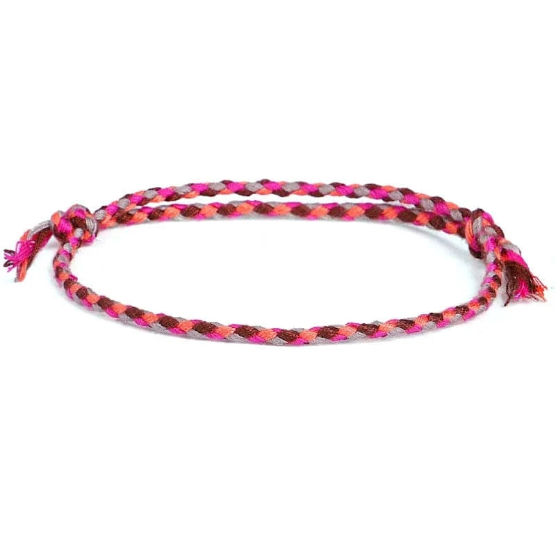 New Canonical Ping An Buckle Four Strand Color Bracelet Simple Handmade Woven Bracelets Women's Adjustable Rope Bracelet