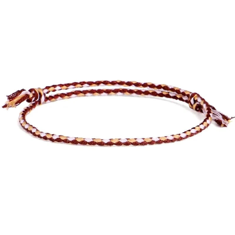New Canonical Ping An Buckle Four Strand Color Bracelet Simple Handmade Woven Bracelets Women's Adjustable Rope Bracelet