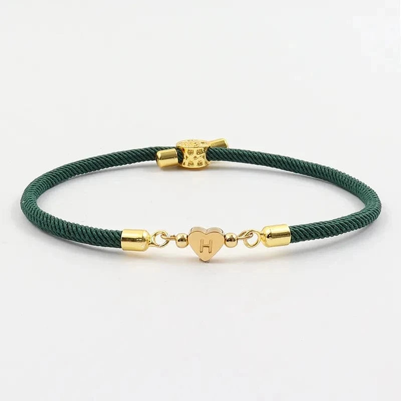 New Classic A-Z Heart Initial Letter Bracelet Women Simpel Adjustable Colorful Rope Bracelet For Women Jewelry Gift