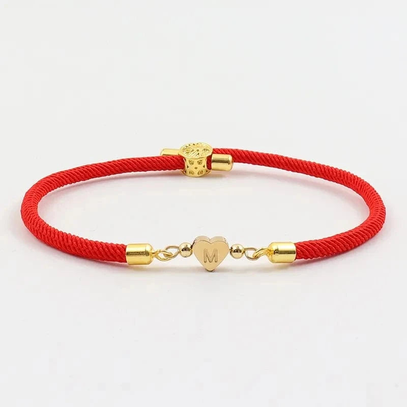 New Classic A-Z Heart Initial Letter Bracelet Women Simpel Adjustable Colorful Rope Bracelet For Women Jewelry Gift