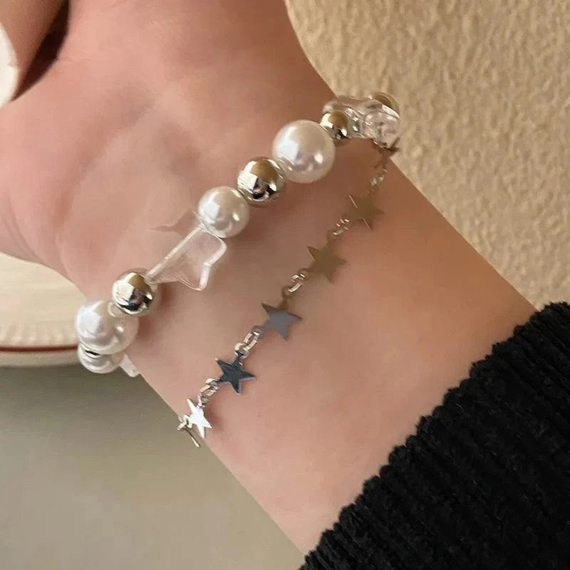 New Cold Wind Personalized Plane Bracelet Minimalist Style Star Shaped Jewelry Simplified Hand Chain Bracelet