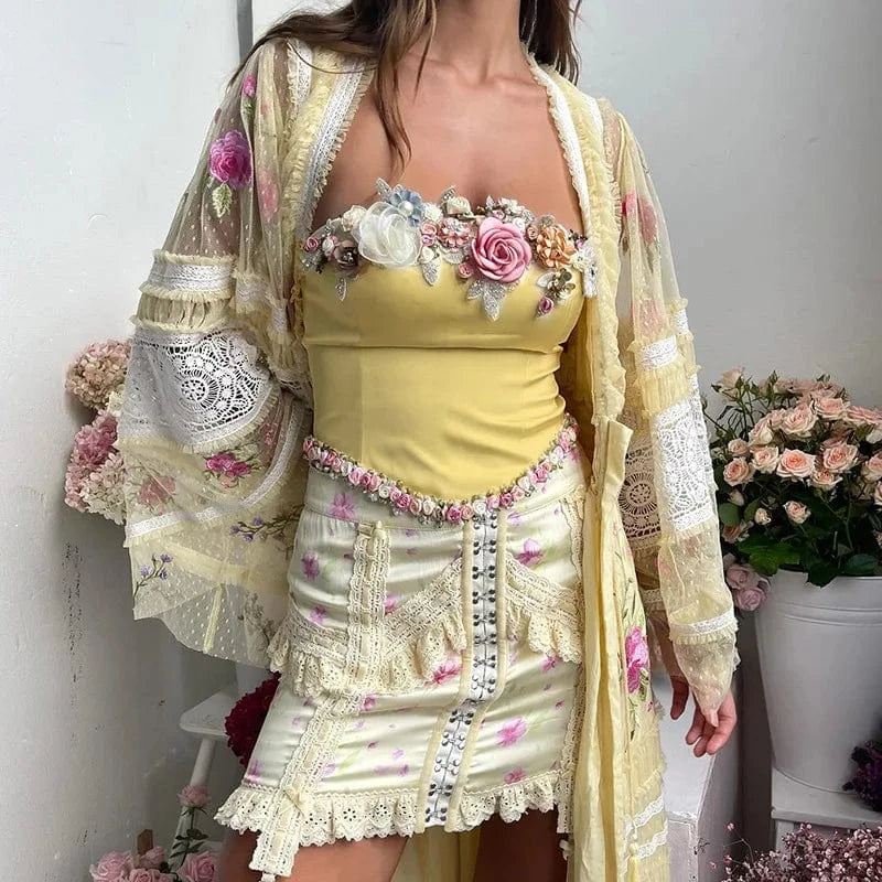 New design 2024 summer boutique luxury women clothes flower crop top women's tank tops