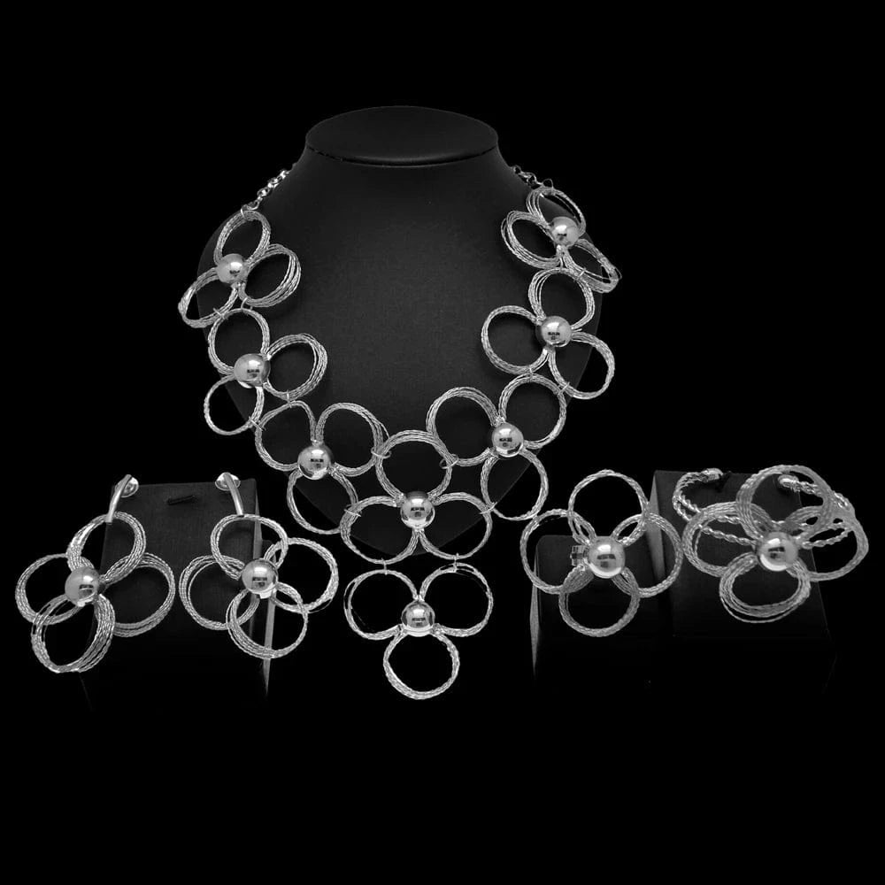 New design 24k Italian gold plated women jewelry set necklace Hot gold jewelry sets for party