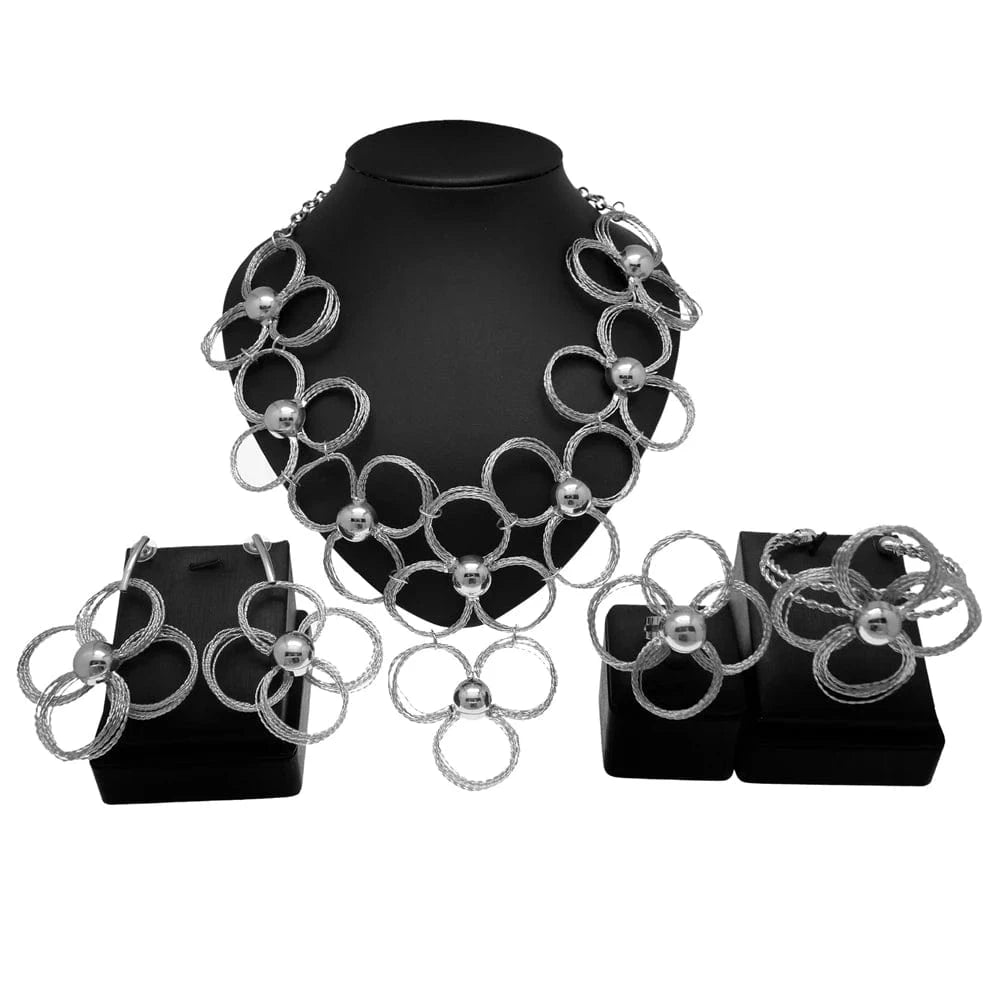 New design 24k Italian gold plated women jewelry set necklace Hot gold jewelry sets for party