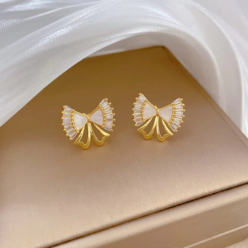 New Design / Earring Fashion 18k Gold Plated Bow Jewelry Earrings Set Ribbon Bow Tie Stud Earrings Cute Bowknot Earrings Jewelry Gifts For Women