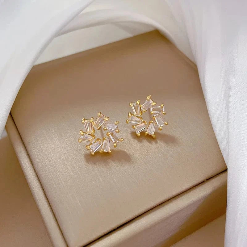 New Design / Earring New Fashion 18K Gold Plated Stainless Steel Flower Necklace Earrings Rings Charm Pendant Women Jewelry Set