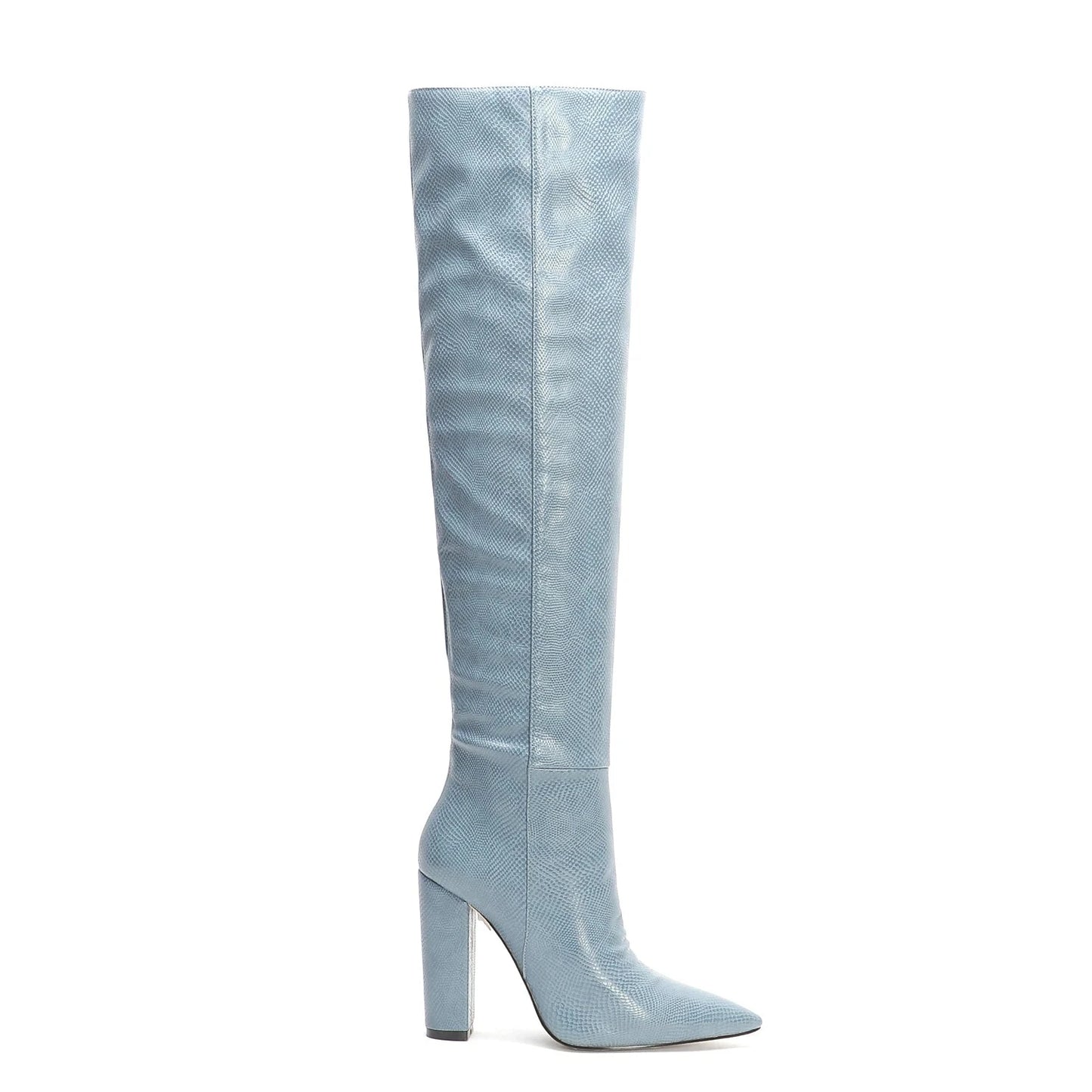 New Design Fashion Wholesale Pure Color Print Snake Skin Women Rubber Ladies Knee High Women's Boots