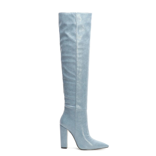 New Design Fashion Wholesale Pure Color Print Snake Skin Women Rubber Ladies Knee High Women's Boots