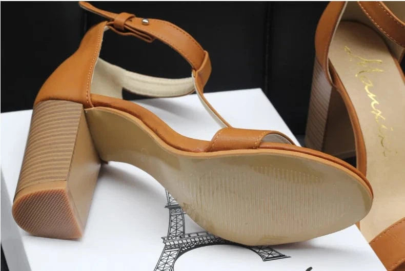 New design sexy women Roman high heel ankle sandals round Toe stiletto hollow sexy night club Ladies shoes high heels