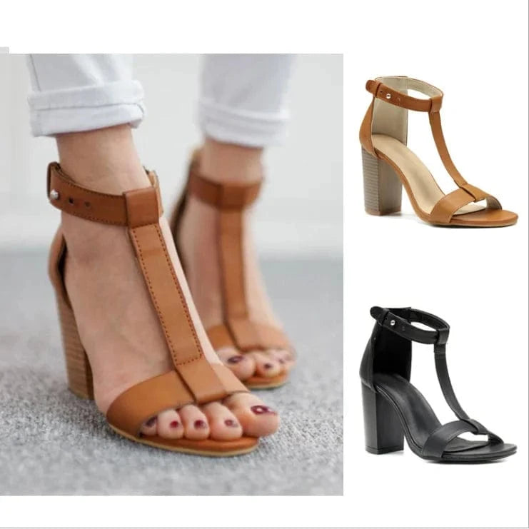 New design sexy women Roman high heel ankle sandals round Toe stiletto hollow sexy night club Ladies shoes high heels