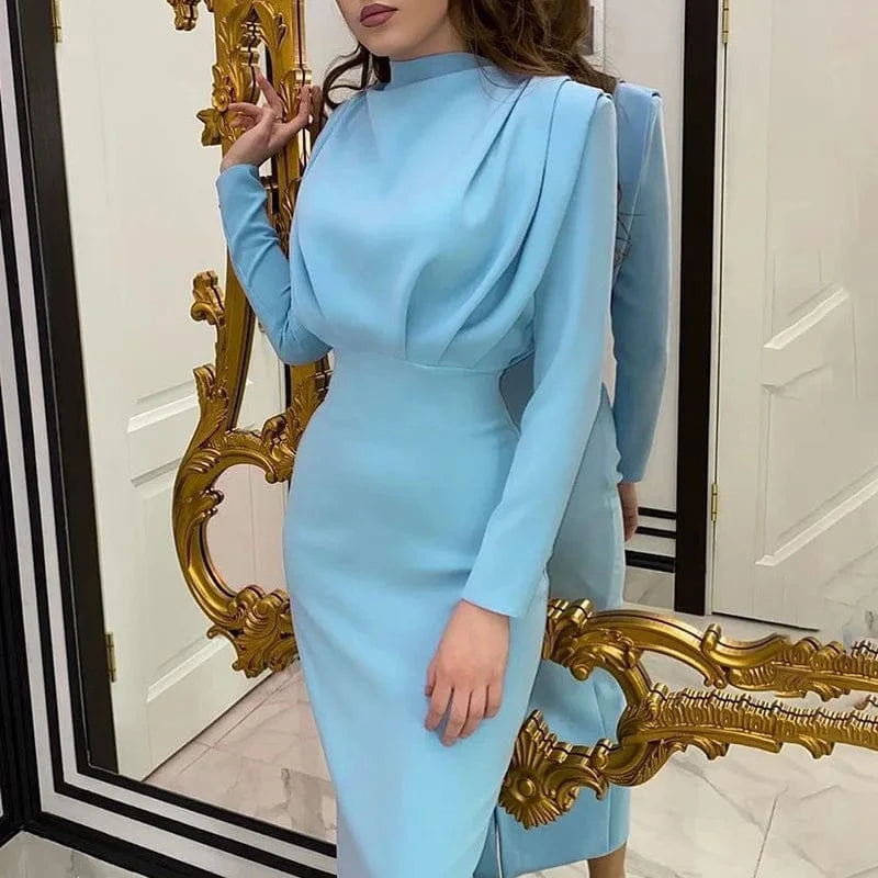 New European And American Autumn Fashionable Style Evening Formal Long Sleeve Elegant Dress for Women 2024