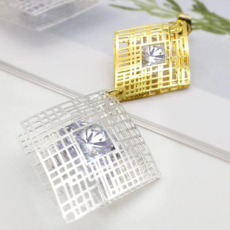 New Fashion African Earrings 24K Gold Plated Statement Zircon Drop Earrings Women Fine Jewelry Earrings