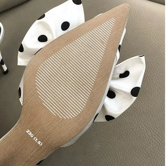 New fashion custom made female shoes heel pointed toe bow sweety points print party wedding working heel pumps for women