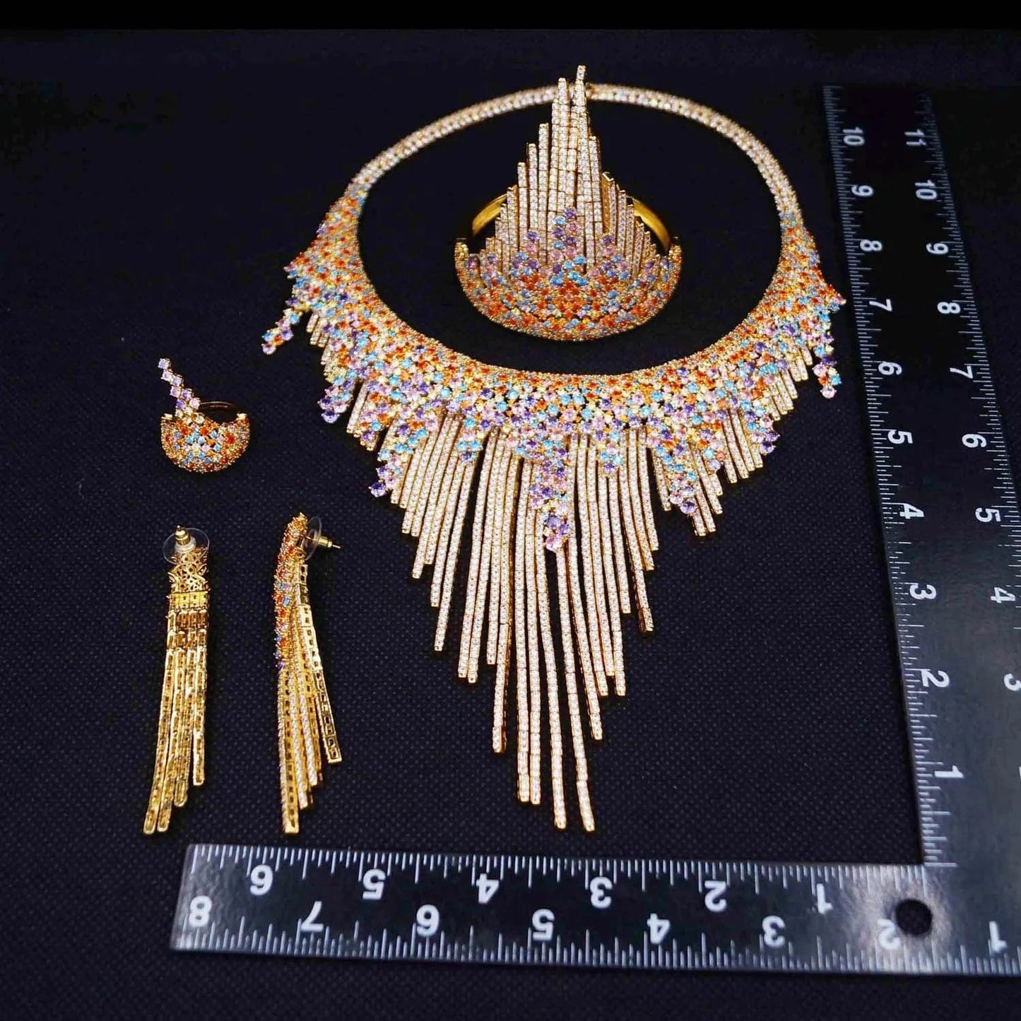 New Fashion Factory Jewelry Sets Gold Zirconia Jewelry Set High Quality Cubic Zirconia Wedding Jewelry For Women