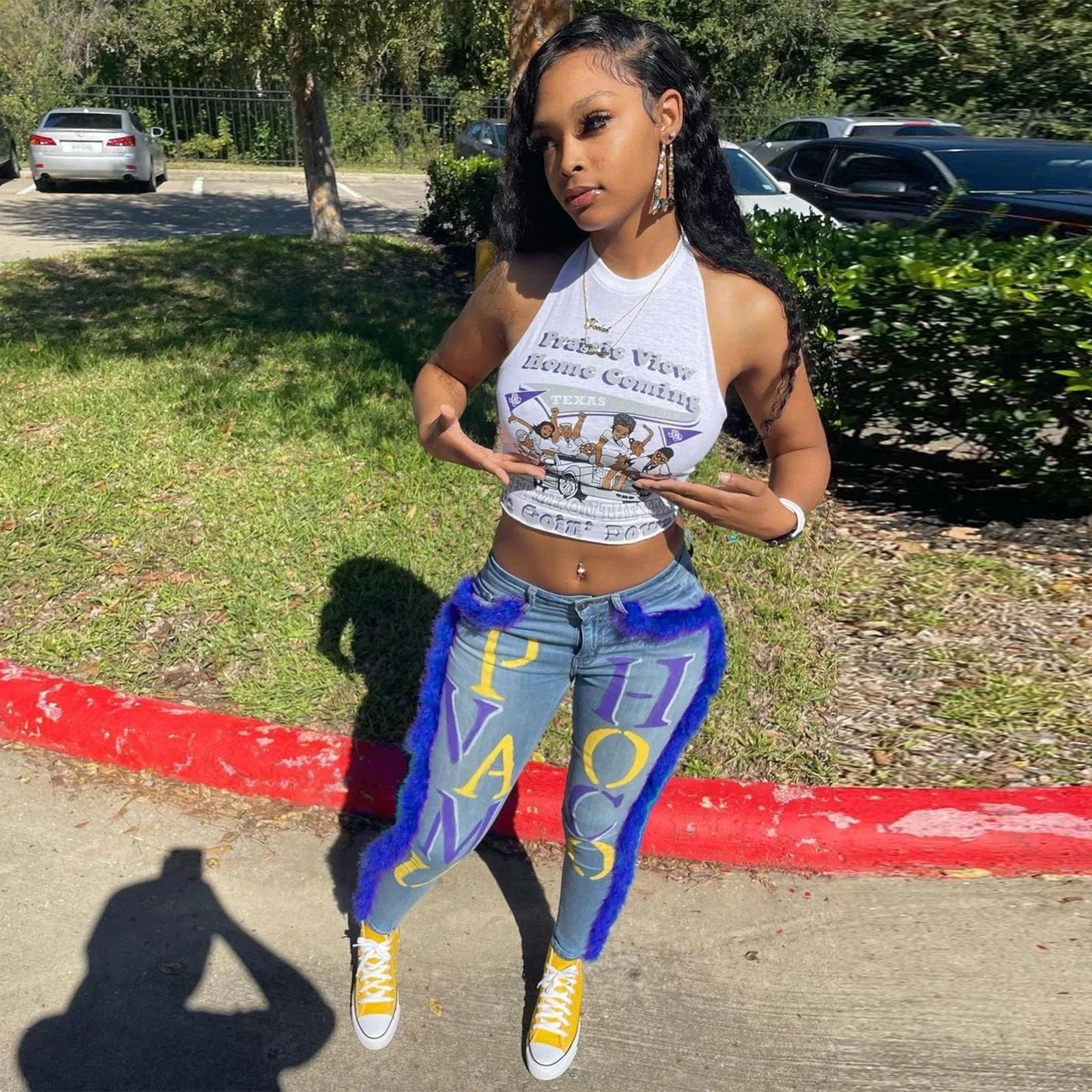 New Fashion Feather Jeans Pant Buttons Good Stretch Casual Pants Wom Jeans Long pant for Women Fringe Jeans Women Denim