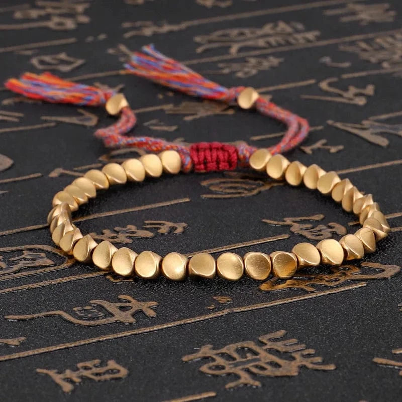 New Fashion Irregular Copper Bead Bracelet Creative Handmade Tassel Accessories Woven Bracelet Unisex Adjustable Jewelry