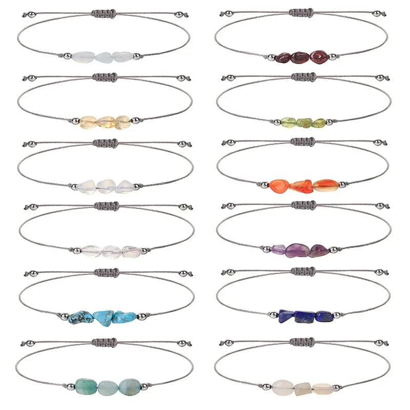 New Fashion Irregular Garnet Bracelet Personalized And Exquisite Stone Beads Bracelet Women's Handmade Adjustable Woven Bracelet