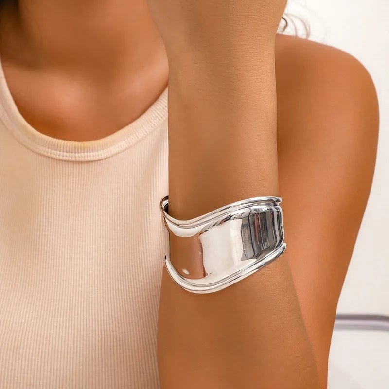 New Fashion Irregular Shaped Bracelet Personalized And Exaggerated Open Bangle Bracelet Punk Nightclub Trend Alloy Bracelet