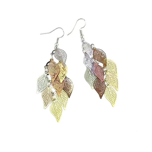 New fashion leaf earrings color copper earrings jewelry