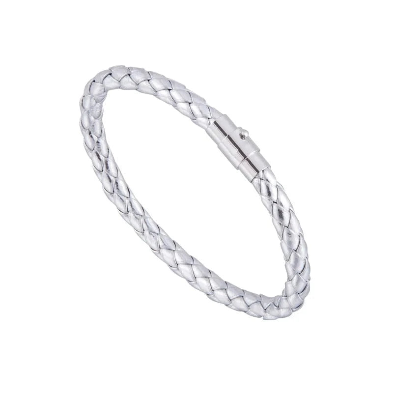 new fashion magnet clasp Charm Stainless Steel Jewelry Braided woman  mens   PU Bracelet