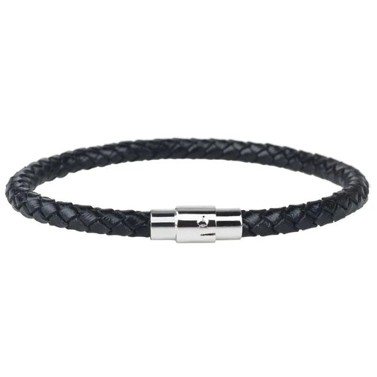 new fashion magnet clasp Charm Stainless Steel Jewelry Braided woman  mens   PU Bracelet