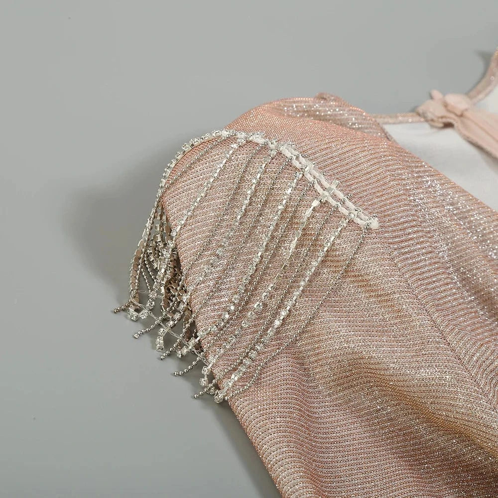 New Fashion Sequins Jumpsuit For Women 2025 Long Sleeves V Neck Draped Autumn Rompers Celebrity Evening Party Club Overall