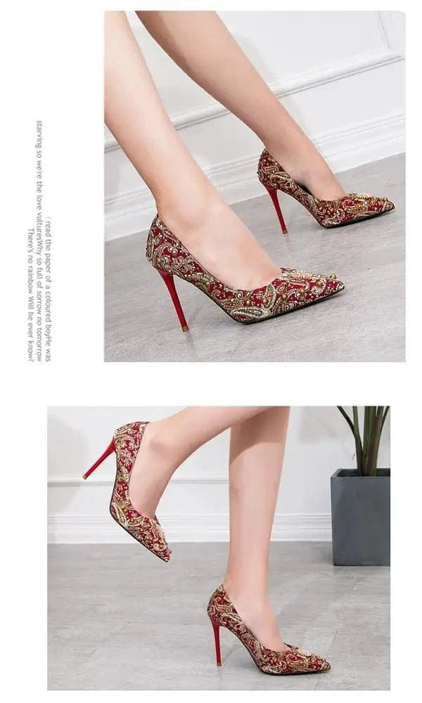 NEW Fashion simple sexy nightclub pumps  stiletto shallow mouth  shoes pointed-toe studded high heels