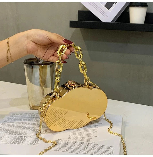 New Fashion women Silver Handbags pvc box Light Lady Tote Bags Lady Design Purses For Females