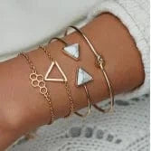 New Fashionable Full Diamond Bracelet  Versatile Women's Butterfly Bracelet 4-Piece Set Open Bangle Bracelet