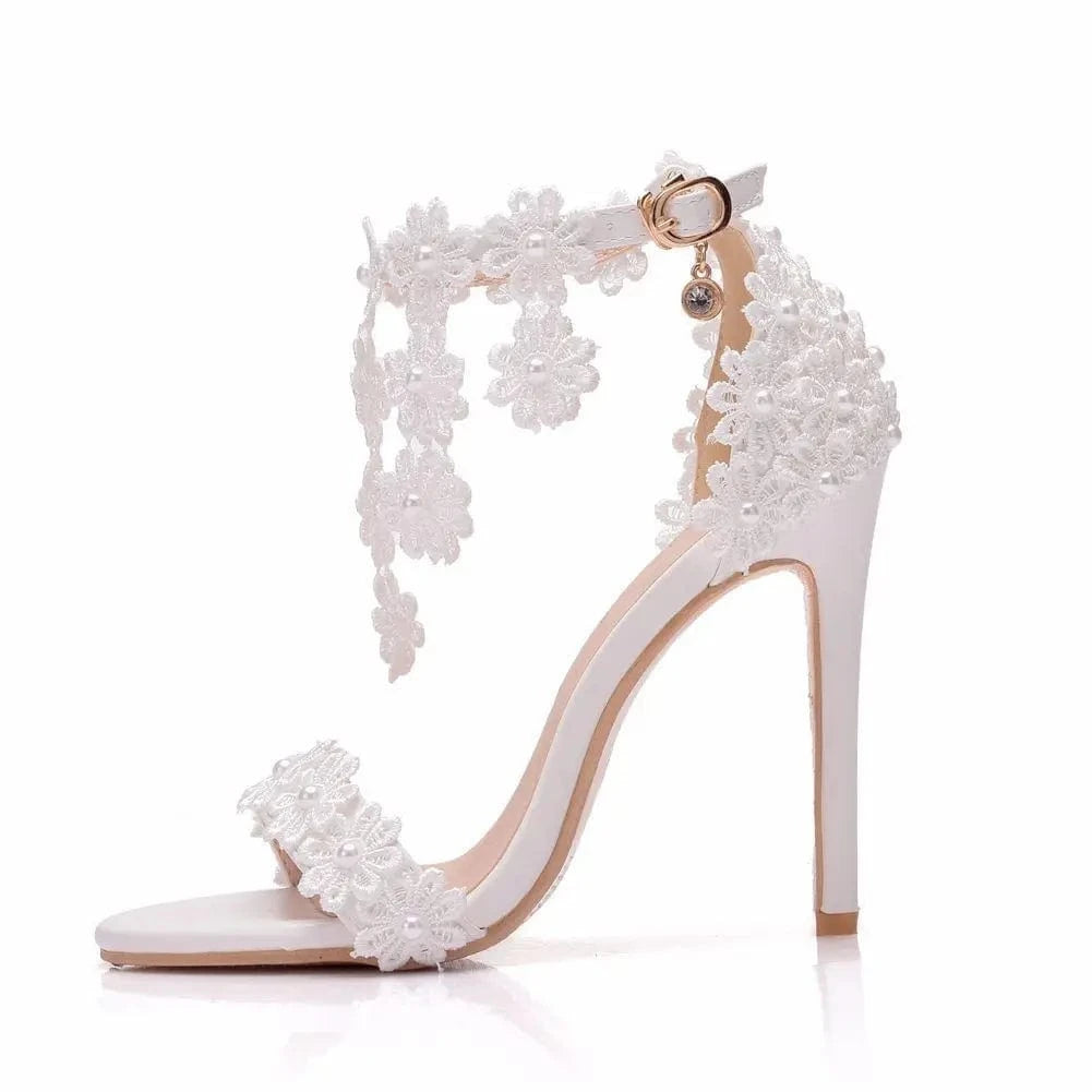 New Female Ankle Strap Buckle Tassel High Heels Stilettos for Ladies Women Open-toe Rome Pumps Sandals