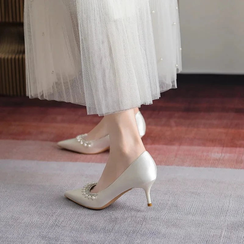 New Female Pointed-toe Rhinestone Sandals Women Summer Autumn High Heels Stilettos Sexy Banquet Office Ladies Shoes