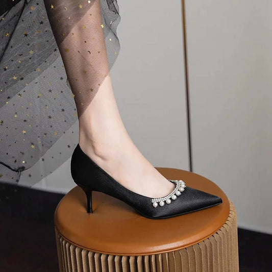 New Female Pointed-toe Rhinestone Sandals Women Summer Autumn High Heels Stilettos Sexy Banquet Office Ladies Shoes