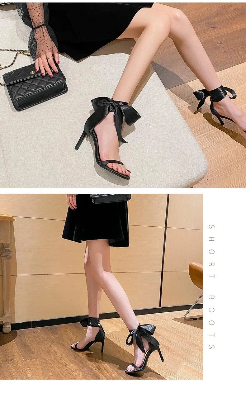 New Female Summer Autumn High Heels Stilettos Women Round-toe T-strap Sandals Sexy Party Banquet Ladies Dress Shoes