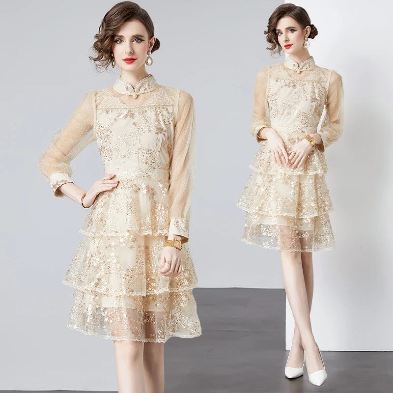New Heavy Industry Sequin High end Elegance Dress for Women SR6892098