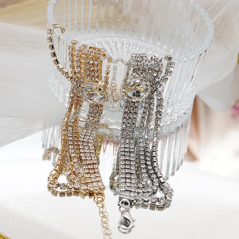 New Multi Layer Rhinestone Ankle Chain Trendy Crystal Tassel Anklet Foot Jewelry High Heel Jewelry Accessories