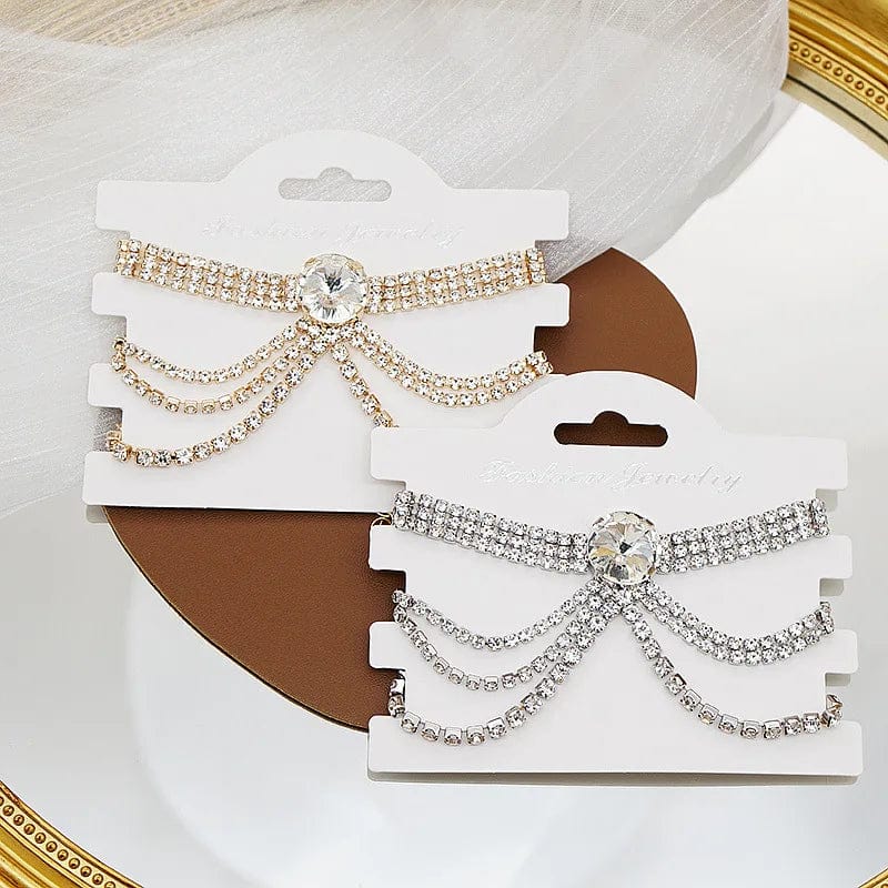 New Multi Layer Rhinestone Ankle Chain Trendy Crystal Tassel Anklet Foot Jewelry High Heel Jewelry Accessories