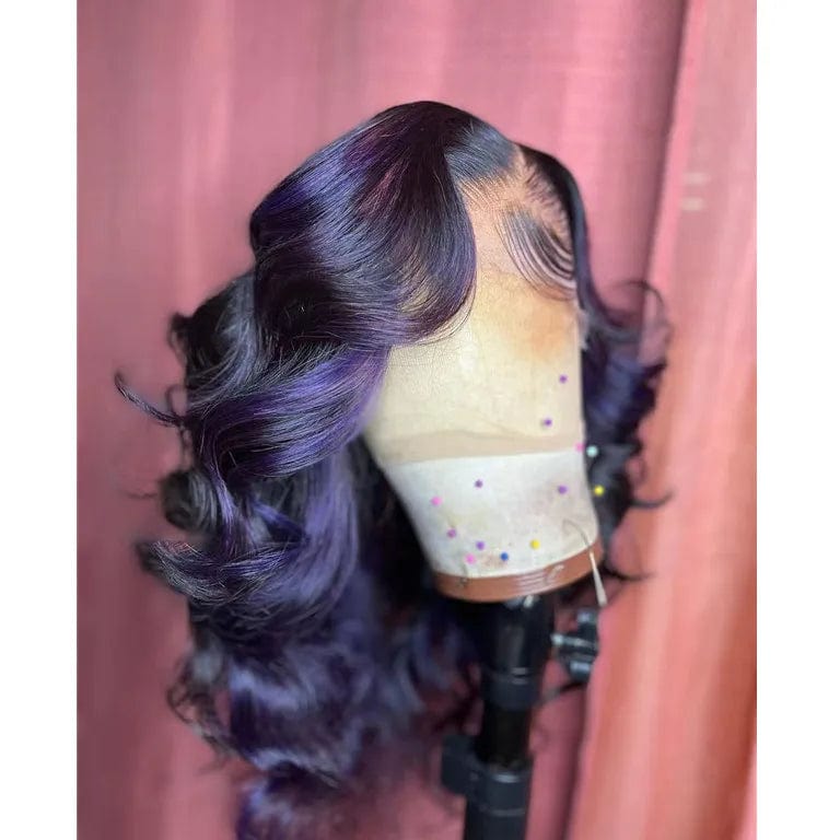 New Pink Brown Highlight Color Body Wave Cuticle Aligned Human Hair Lace Front Wigs With Baby Hair
