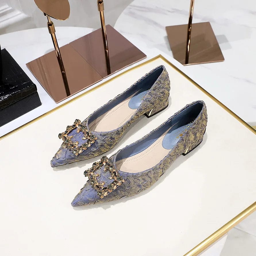 New Pointed-toe Shallow Buckle Female Low Heels Spring Summer Women Sandals Outside Banquet Office Ladies Dress Shoes