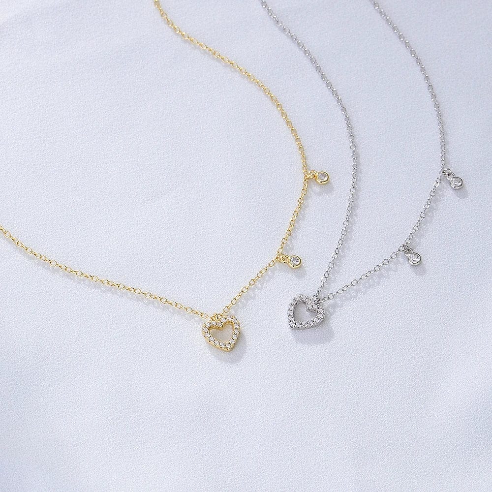 New product 2024 Factory Supplier Sterling silver 925 heart zircon pendant necklace
