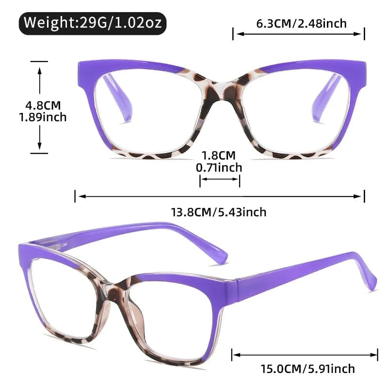 New retro classic square-framed reading glasses with gradient color matching, trendy and fashionable reading glasses