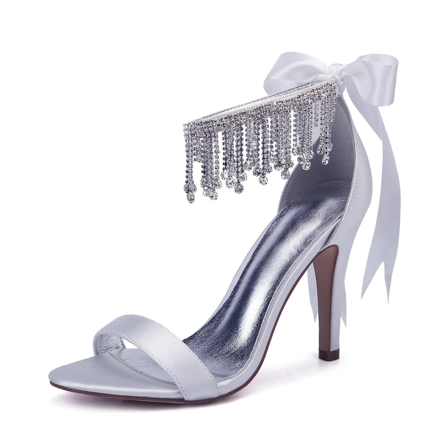 New Rhinestone Sandals Bow High Heels Fairy Crystal Bride High Heels Women Shoes