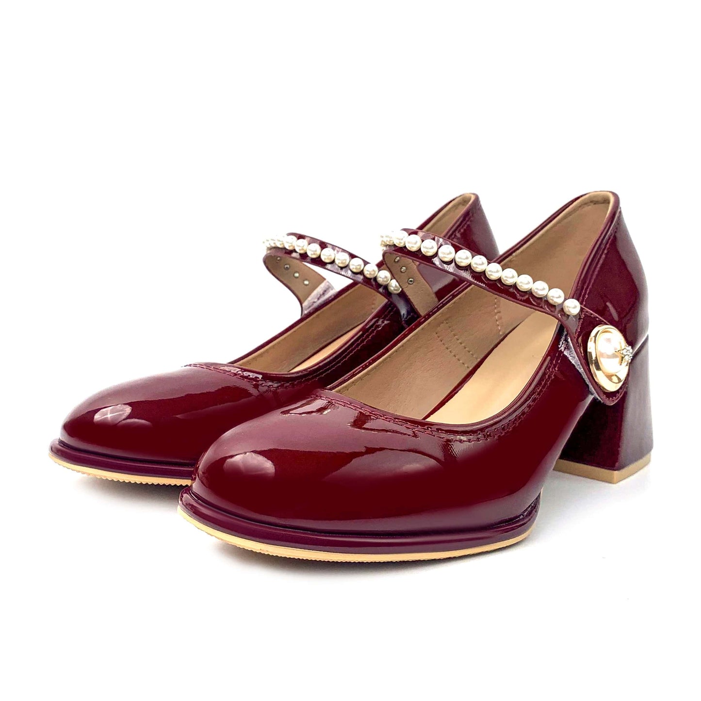 New Round head dress formal Women's Thick heel shoes Mary Jane ladies loafers British style Thick bottom leather shoes