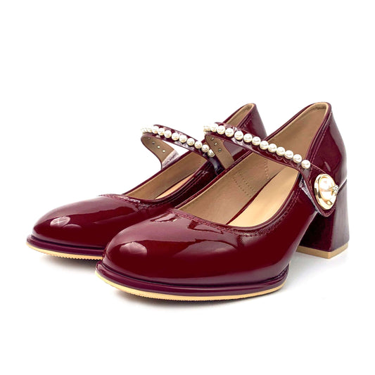 New Round head dress formal Women's Thick heel shoes Mary Jane ladies loafers British style Thick bottom leather shoes